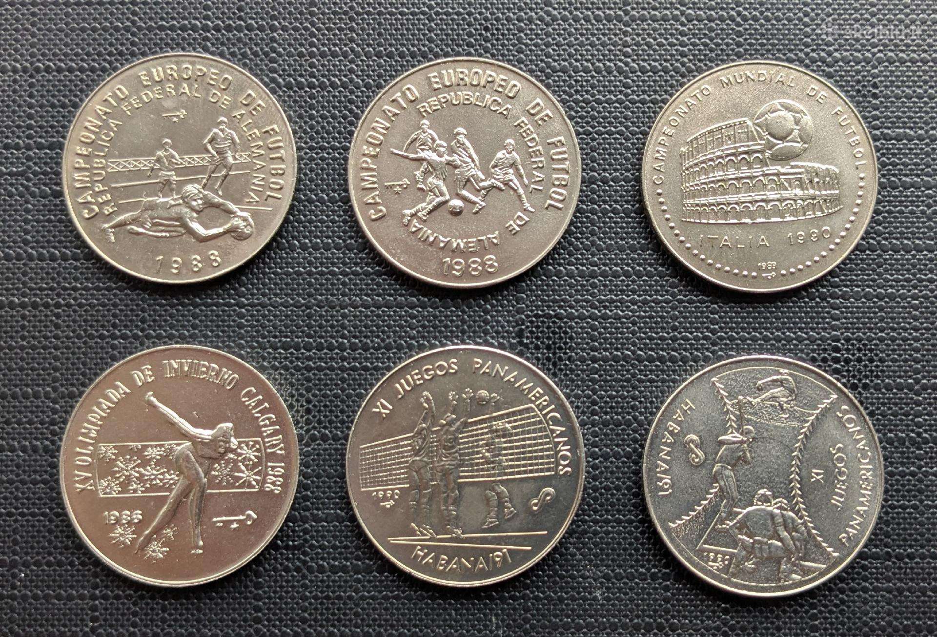 Kuba 1peso. Sportas, 13 skirtingų.