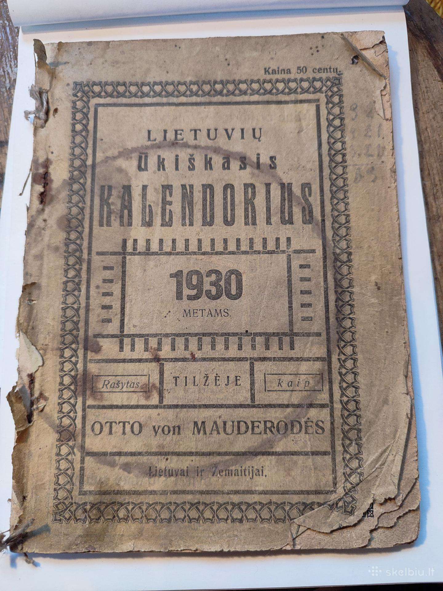 1930 tarpukario kalendorius