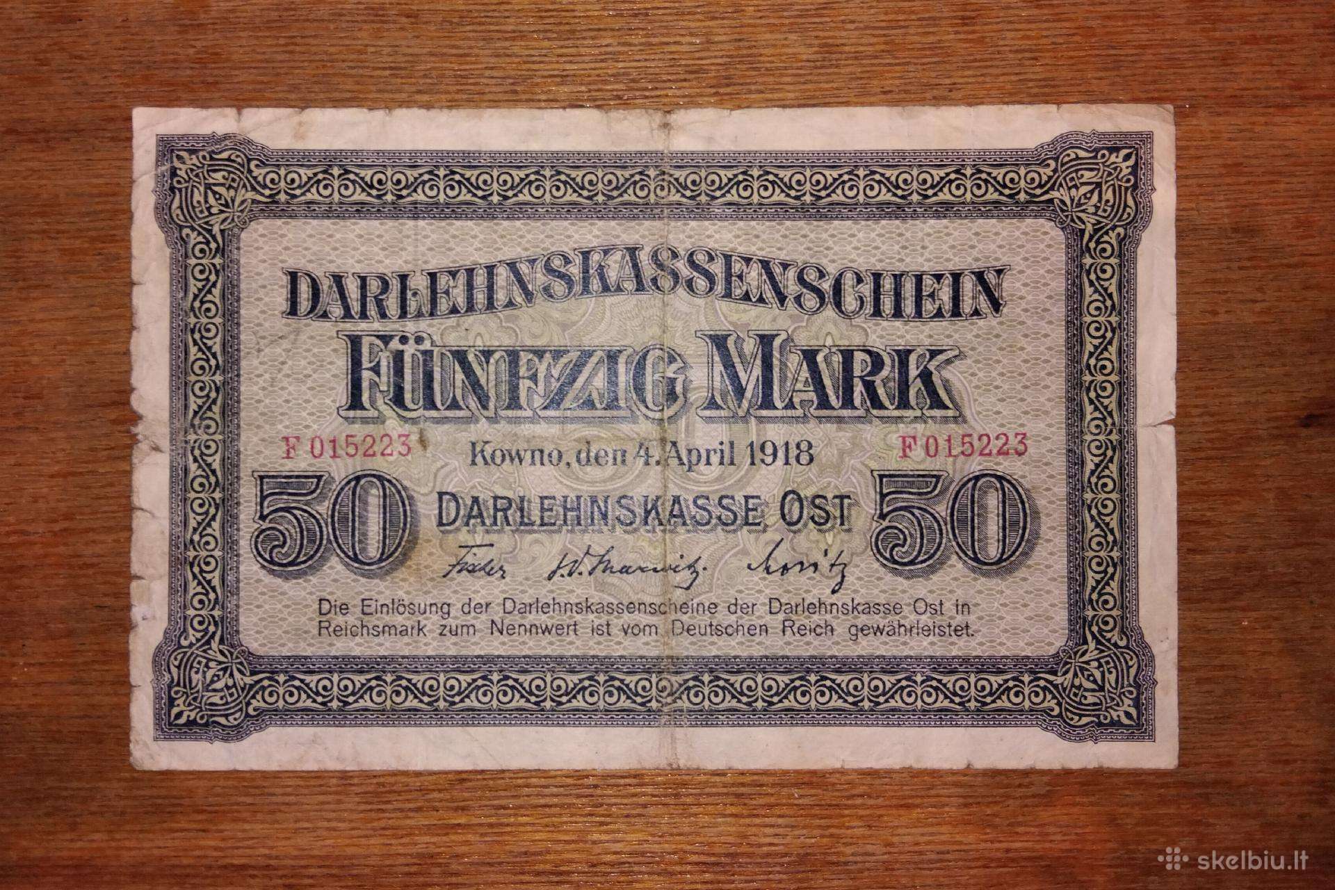 Darlehnskasse ost 50 markių banknotas