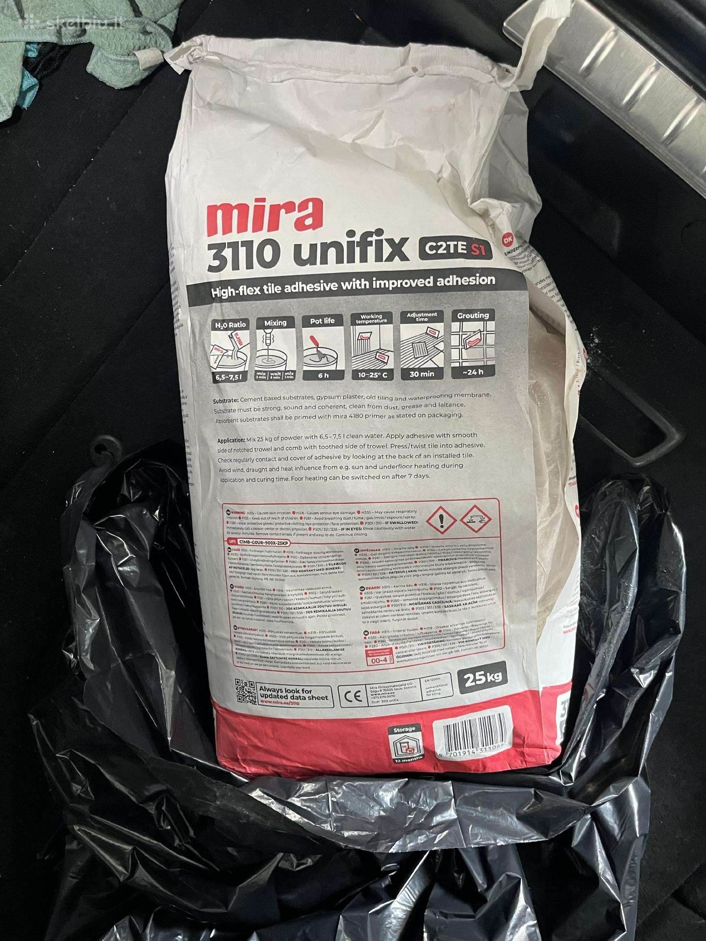 Klijai plytelių Mira 3110 Unifix