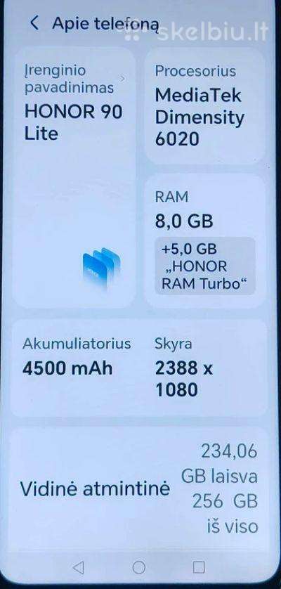 Honor 90 Lite 5G 8/256gb