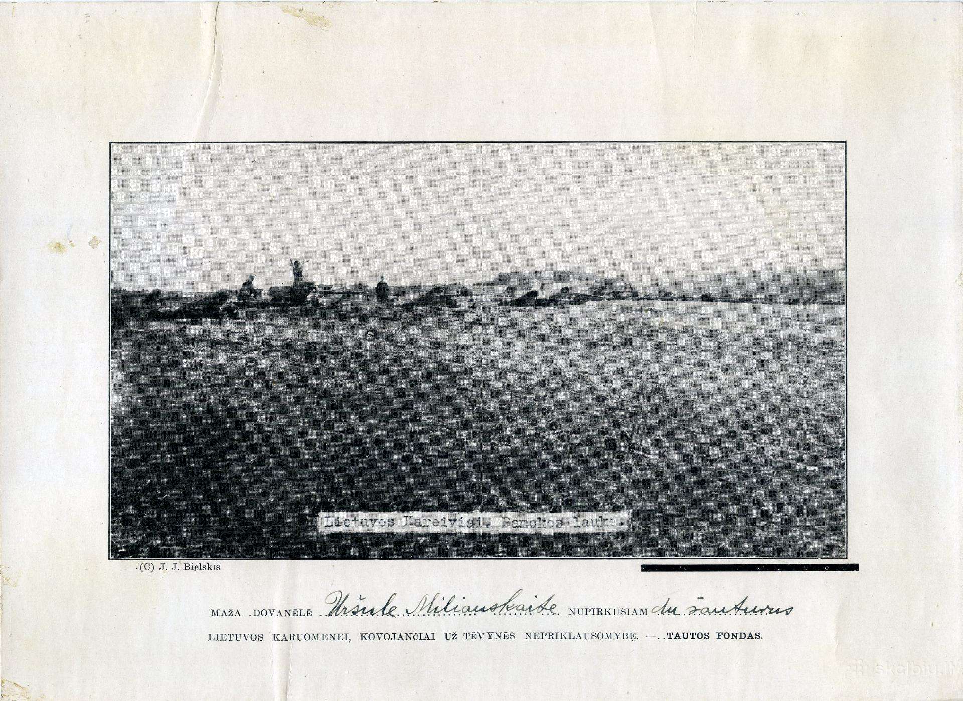 1919 Nepriklausomybės kovos Auka du šautuvai