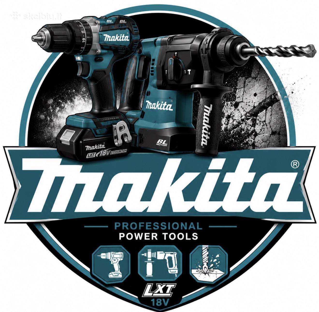Makita suktuvai ir perforatoriai originalus nauji