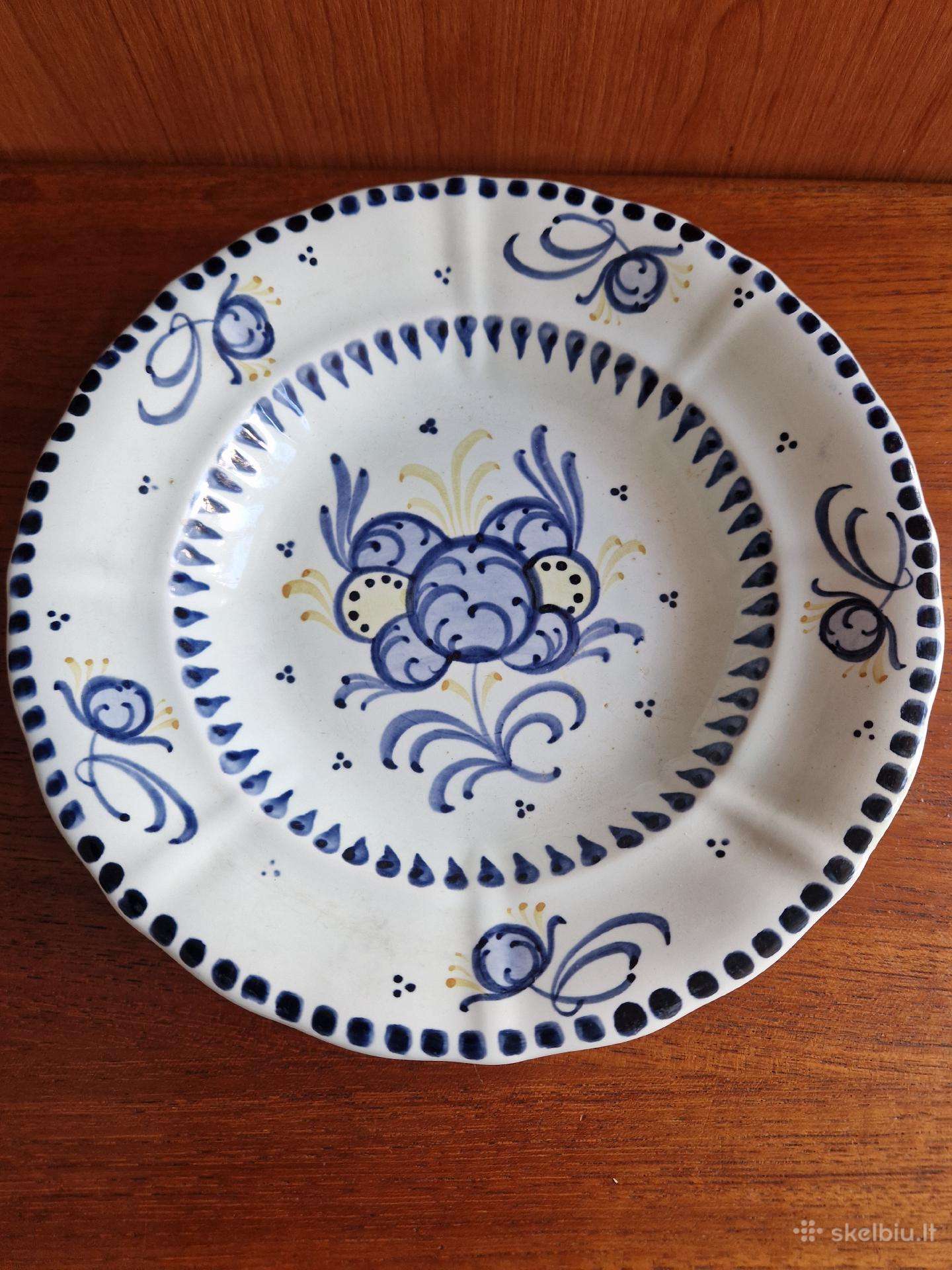 Antikvarinė Georg Schmider (Zel Majolica) lėkštė,