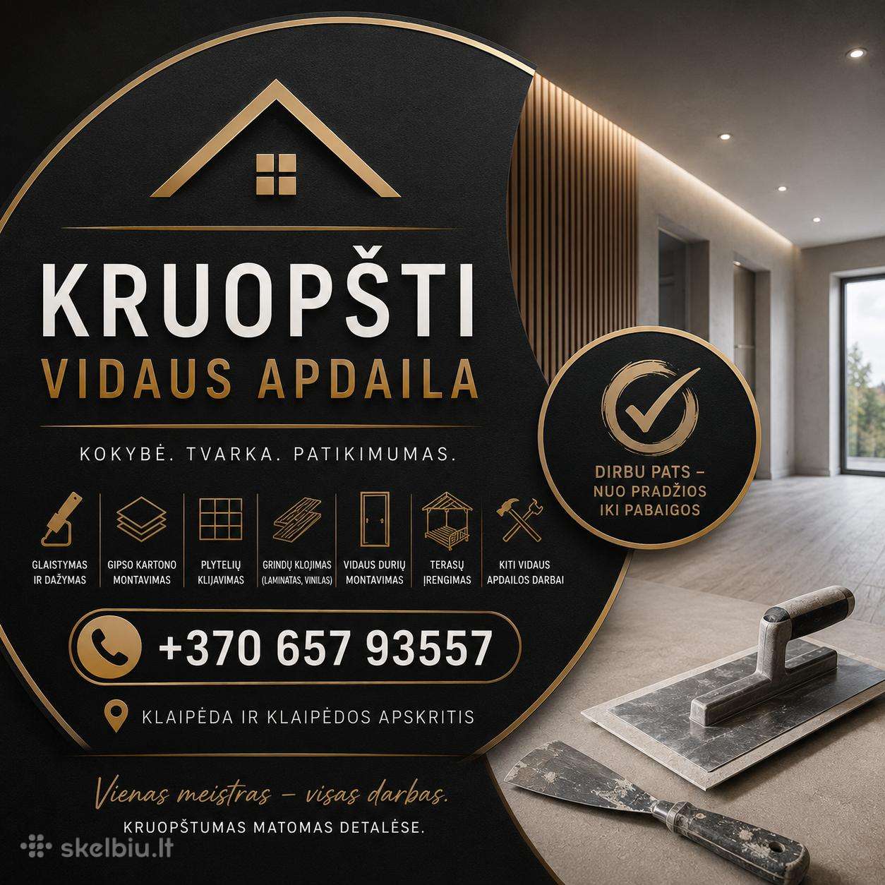 Apdailos meistras su ilgamete patirtimi Klaipėda