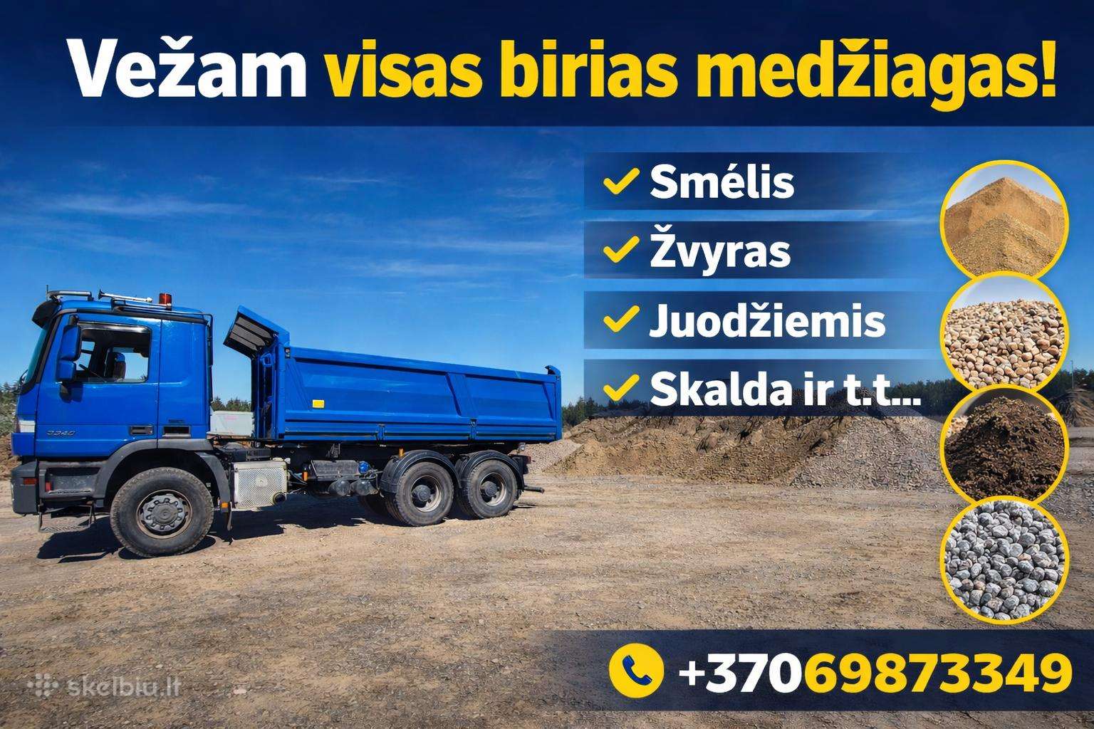 Smelis. Juodžemis. Skalda. Žvirgždas. Žvyras.