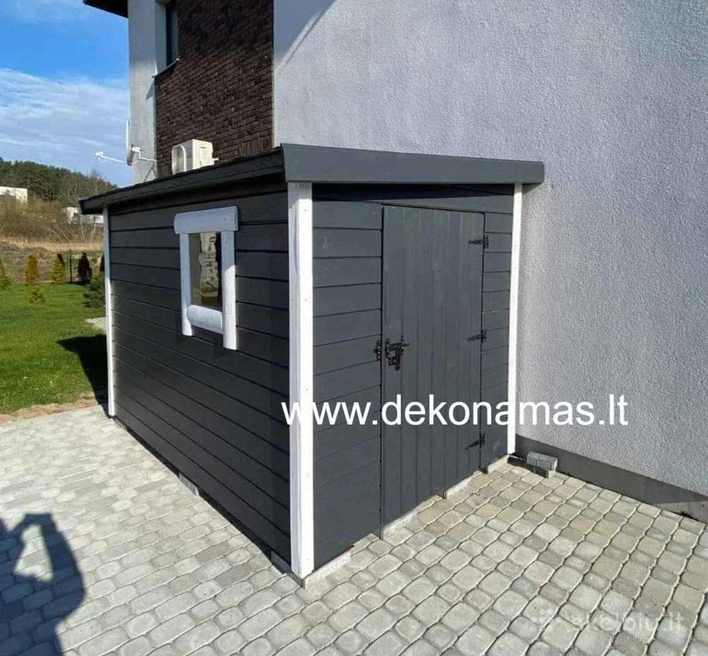 Karkasinis medinis sandėliukas 3x2 m