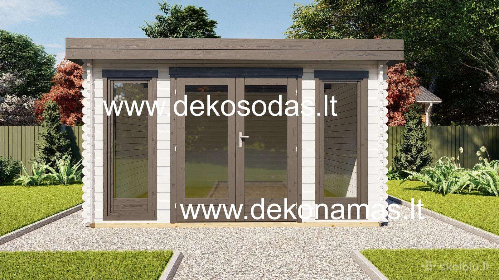Medinis sodo namelis „solix“ 390x300 cm, 40 mm