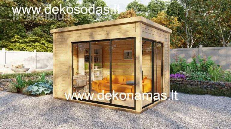 Medinis sodo namelis „flach“ 45 mm, 360x250 cm