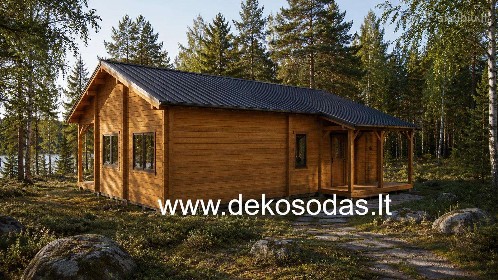 Medinis sodo namelis „giria“ 66 mm, 10x7,95 m