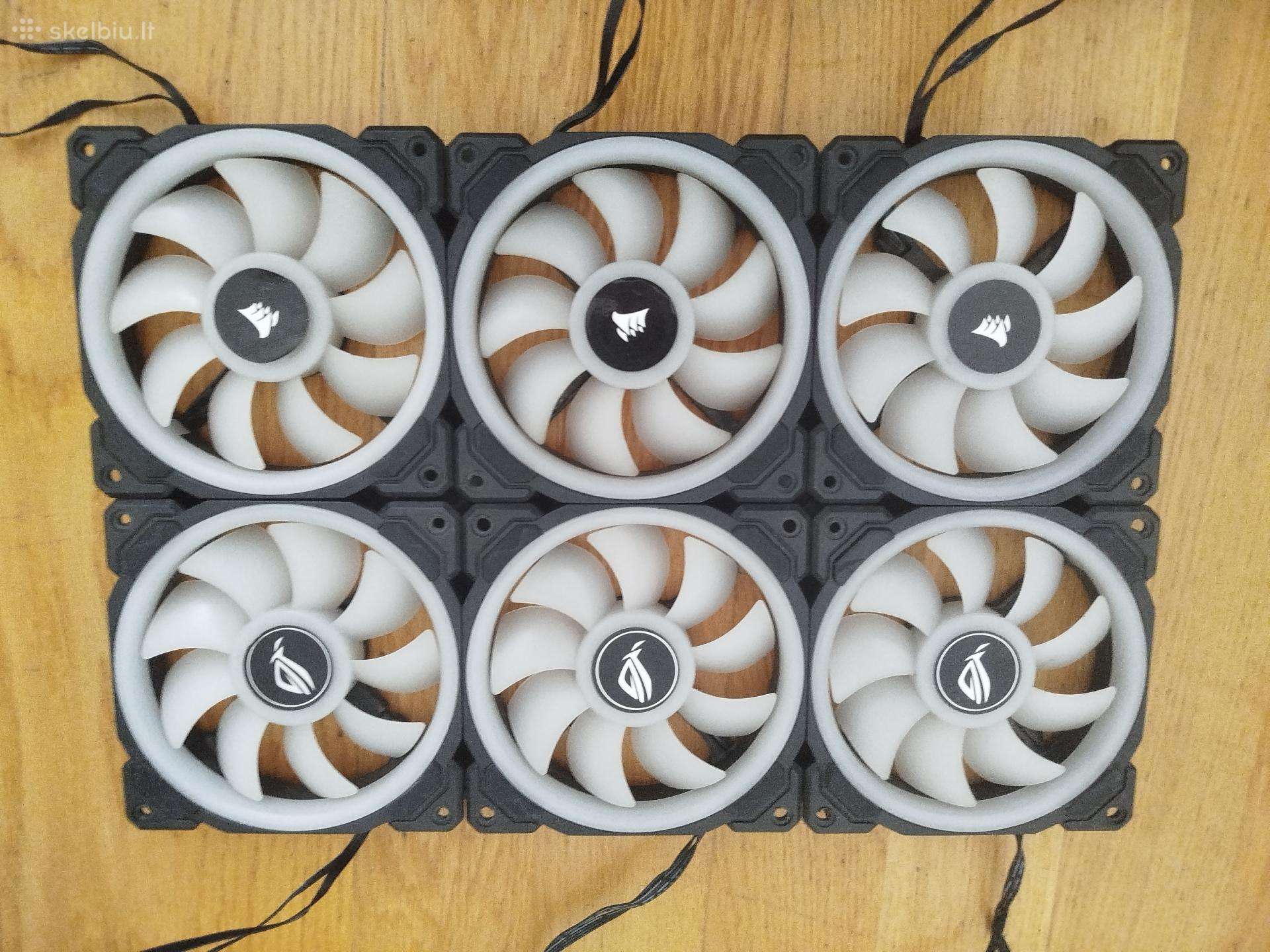 6x Rgb 120mm ventiliatoriai