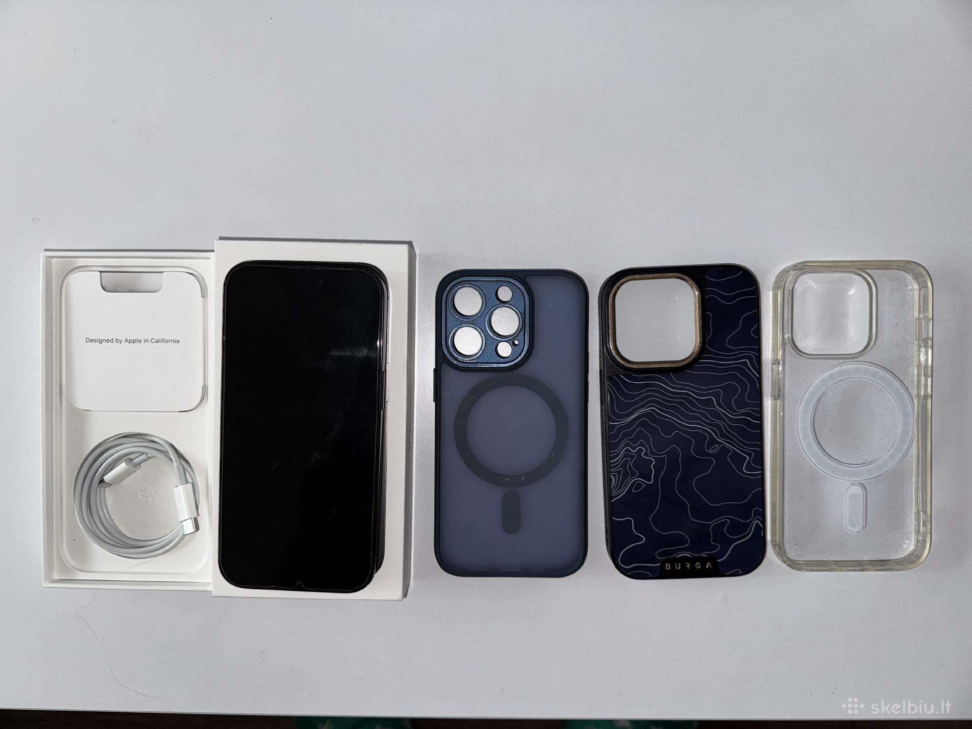 iPhone 14 Pro 128gb Space Black + Burga dėklas