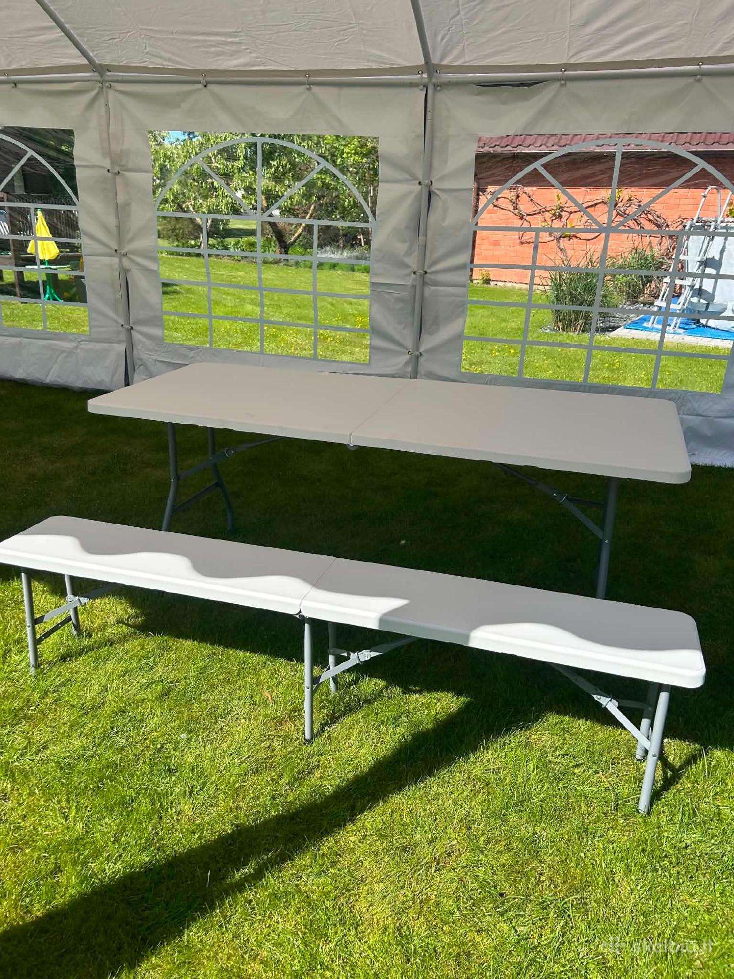 Sulankstomas stalo ir suolu komplektas 180cm 55€