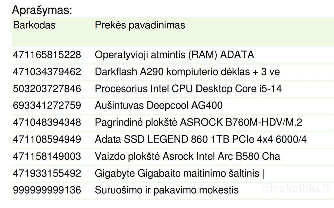 I5 14600k,intel arc b580 12gb, 2x16gb ddr5, 1tb