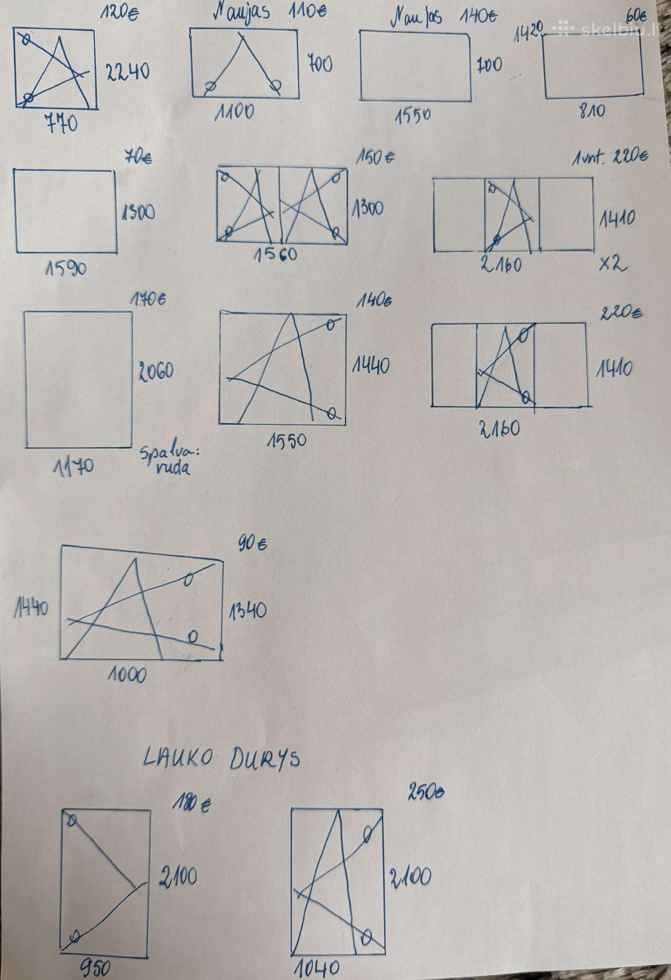 Parduodami plastikiniai langai ir lauko durys.