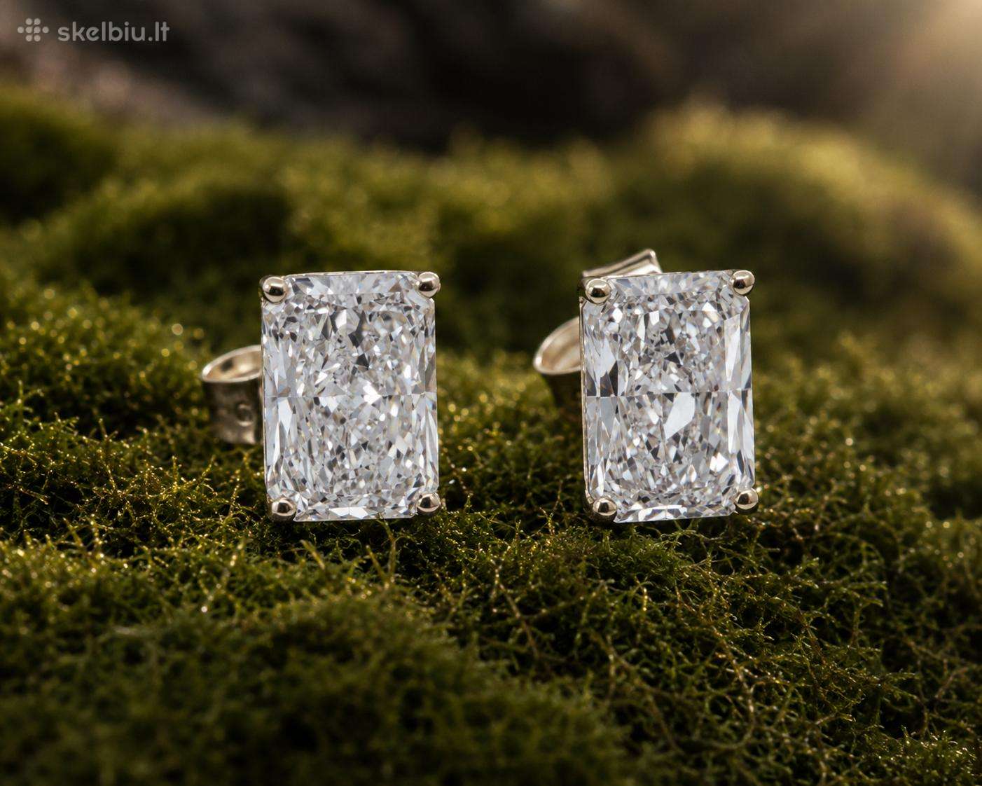 Geltono aukso auskarai su 2.95 ct deimantais
