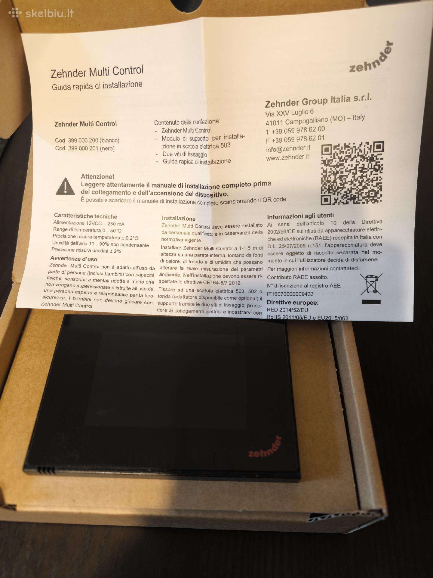 Zehnder Rekuperatoriaus valdiklis -Multi Control