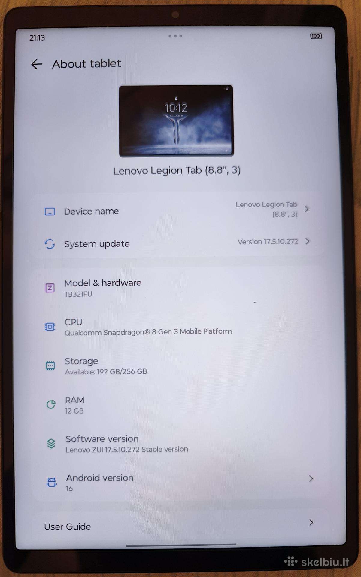 Parduodu Lenovo Legion Tab