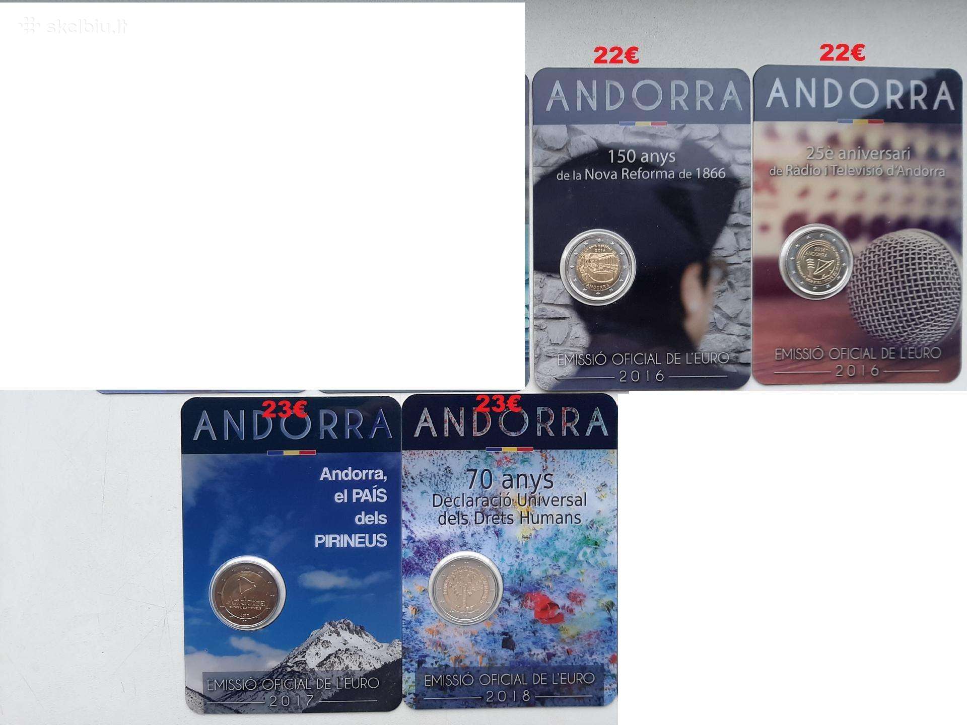 Andora proginės 2 € monetos kortelėse