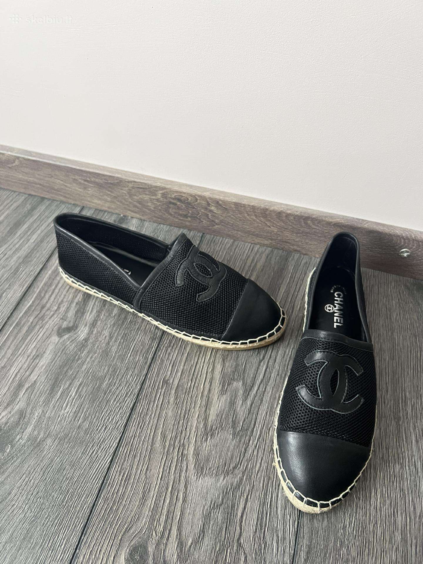 Juodos firminės espadrilės moterims vasarai