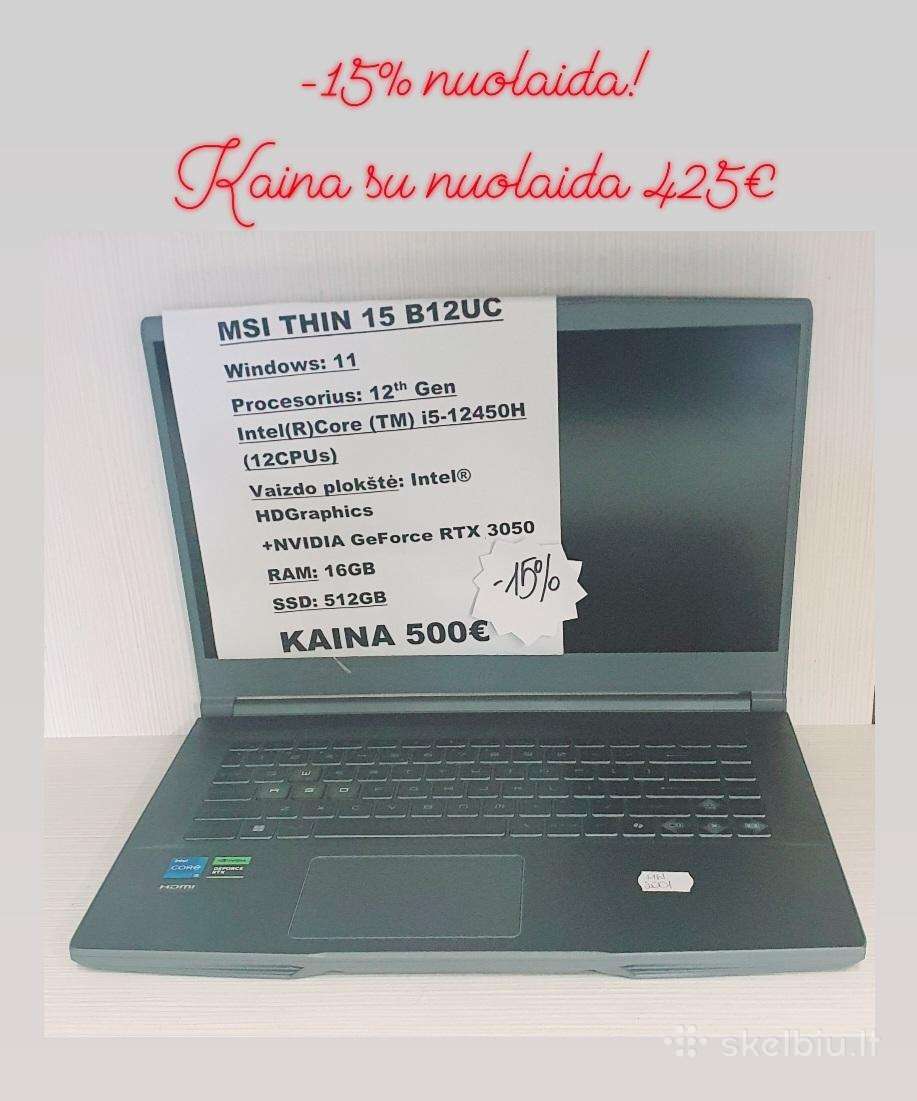 Nešiojamas kompiuteris Msi Thin 15