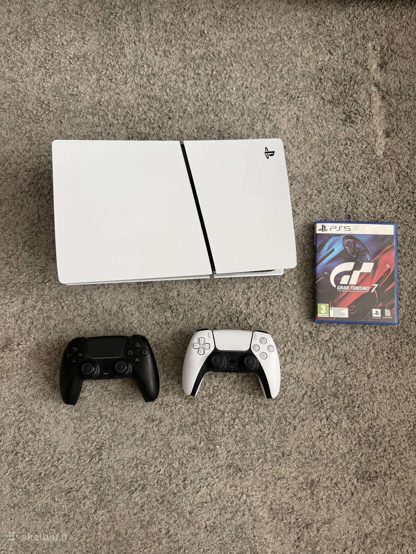 Playstation 5 Slim Disc Edition 1tb + 2 pulteliai
