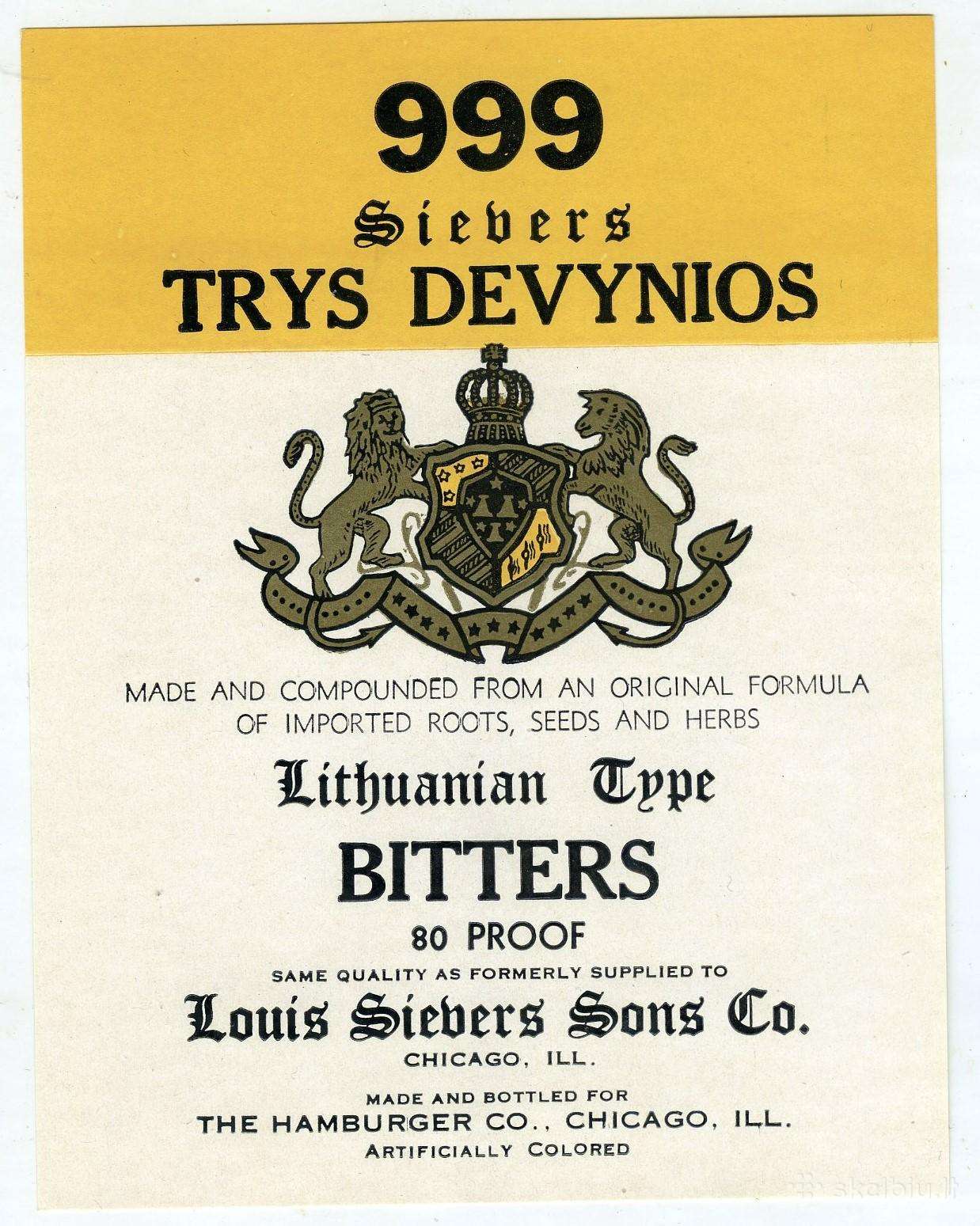 Reta etiketė Trejos devynerios