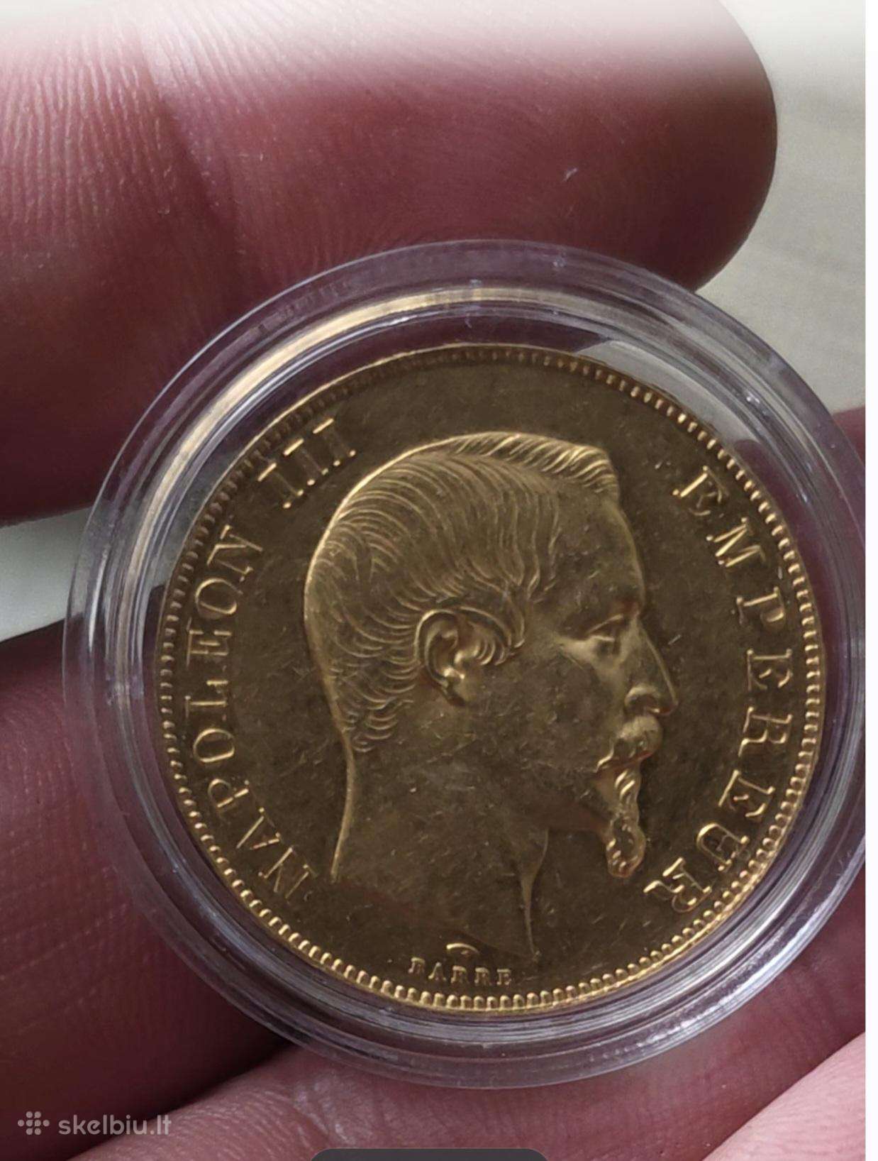 Aksinė moneta. Napalijonas III 1858a 50 Franks