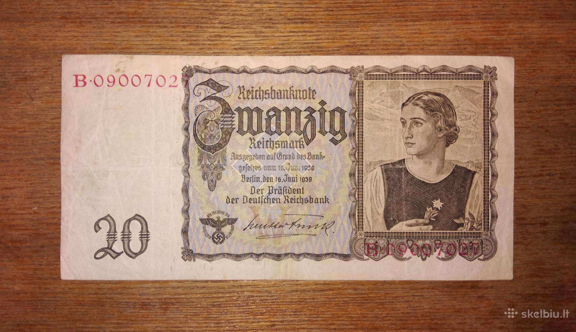 Vokietijos 20 markių banknotas