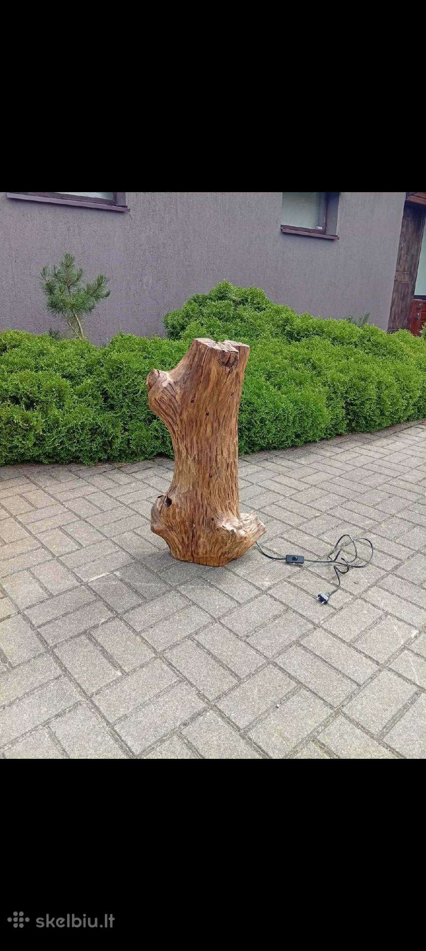 Seno ąžuolo šviestuvas-lempa gražus originalus did