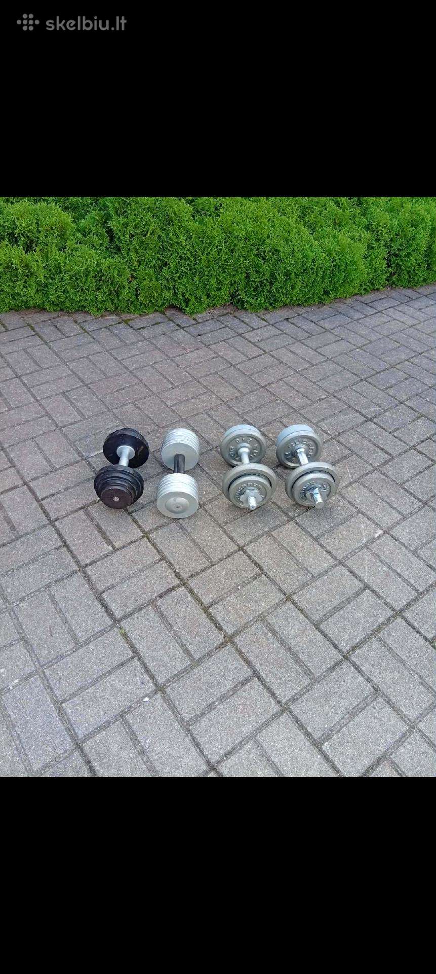 2x13 kg./30-40e.metaliniai keičiamo svorio hantel