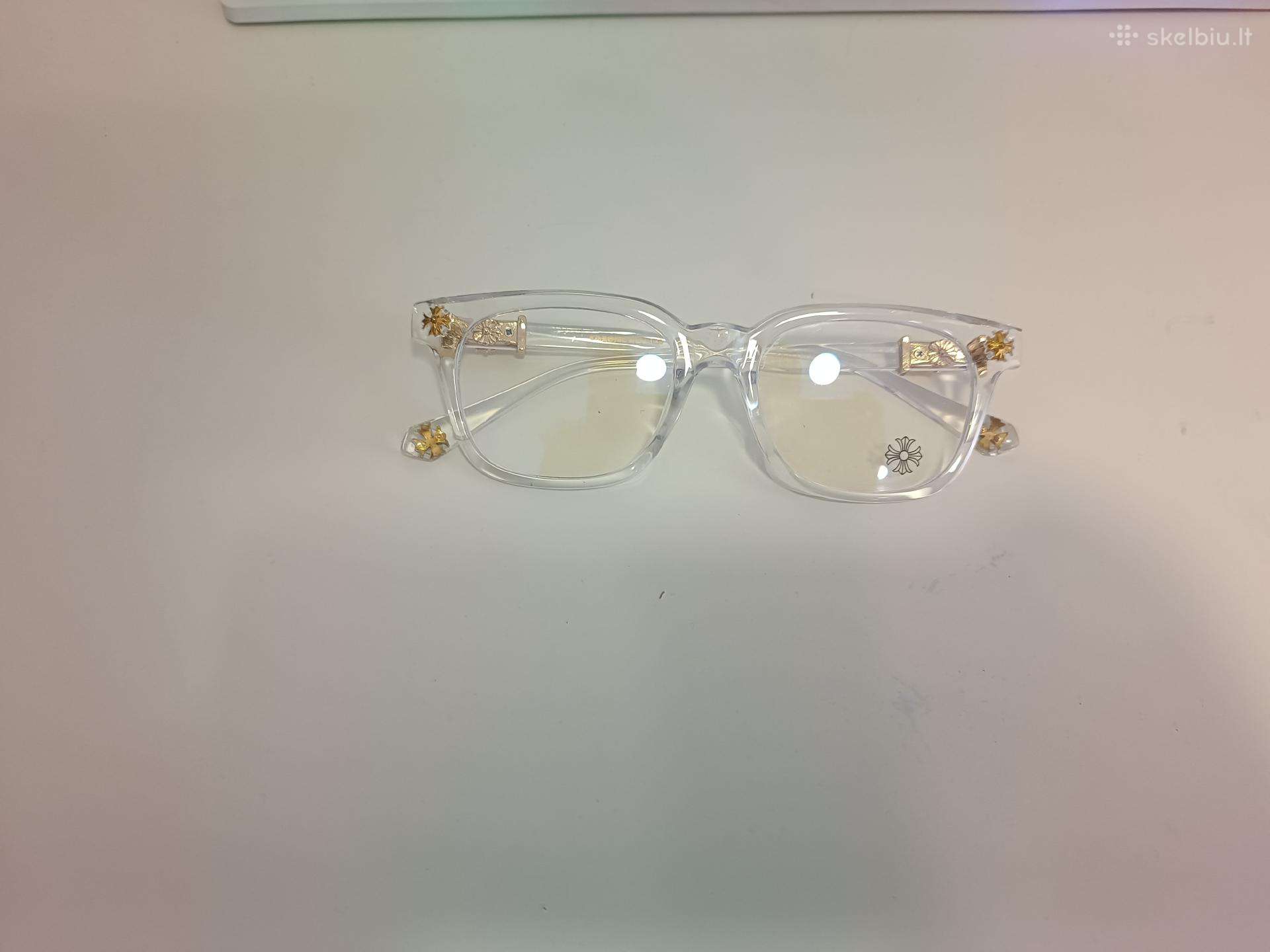 Chrome Hearts stiliaus akinių rėmeliai
