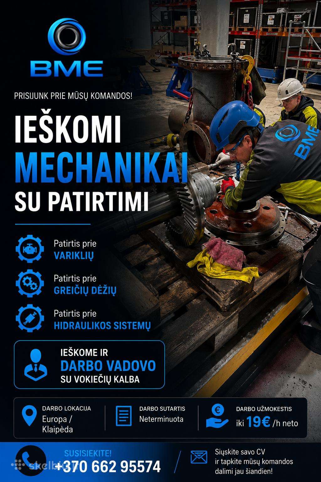 Ieškome patyrusių mechanikų