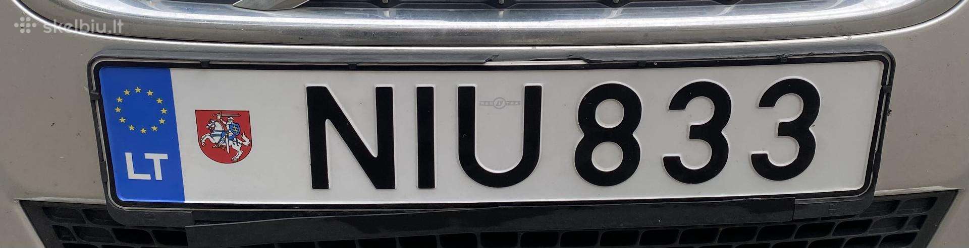 Niu 833 Masinos numeriai