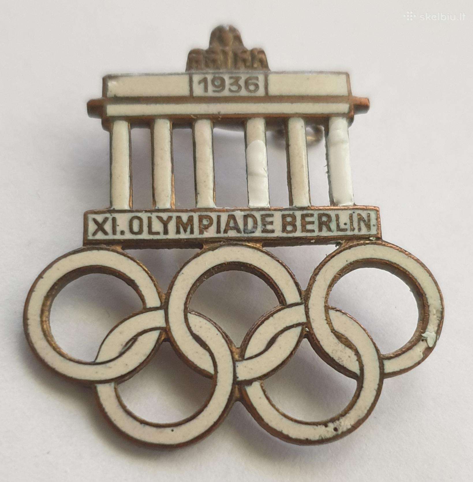 1936 Berlynas Xi Olimpinių Žaidynių ženklelis