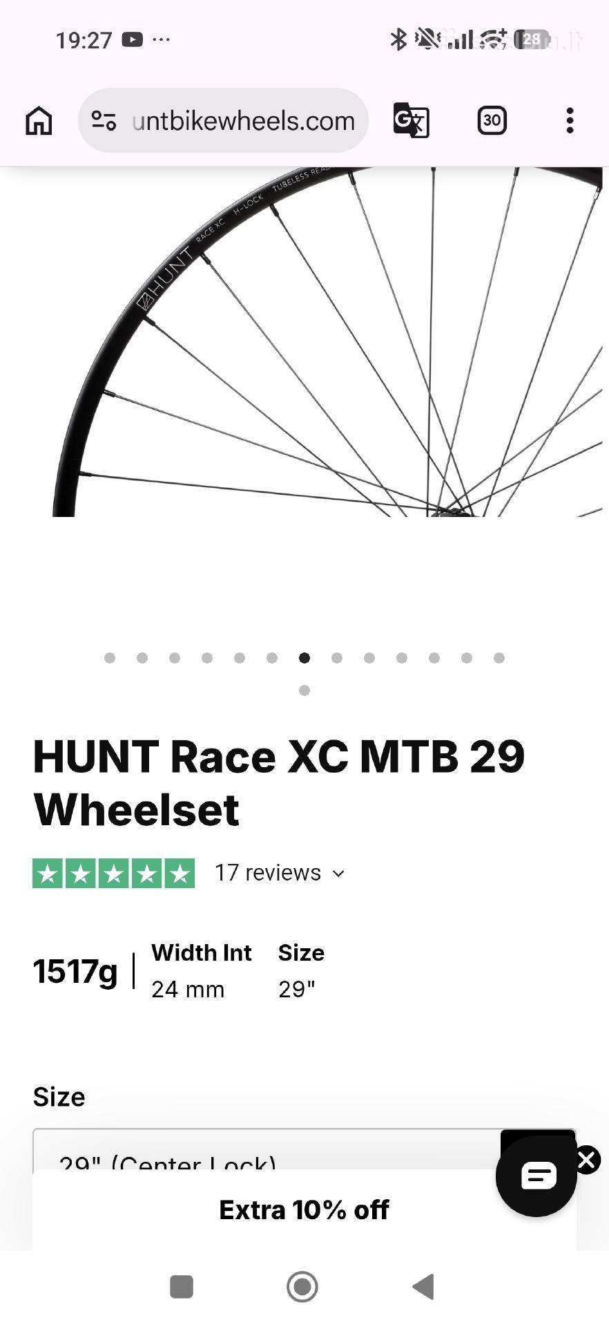 Hunt Race XC MTB 29 Wheelset