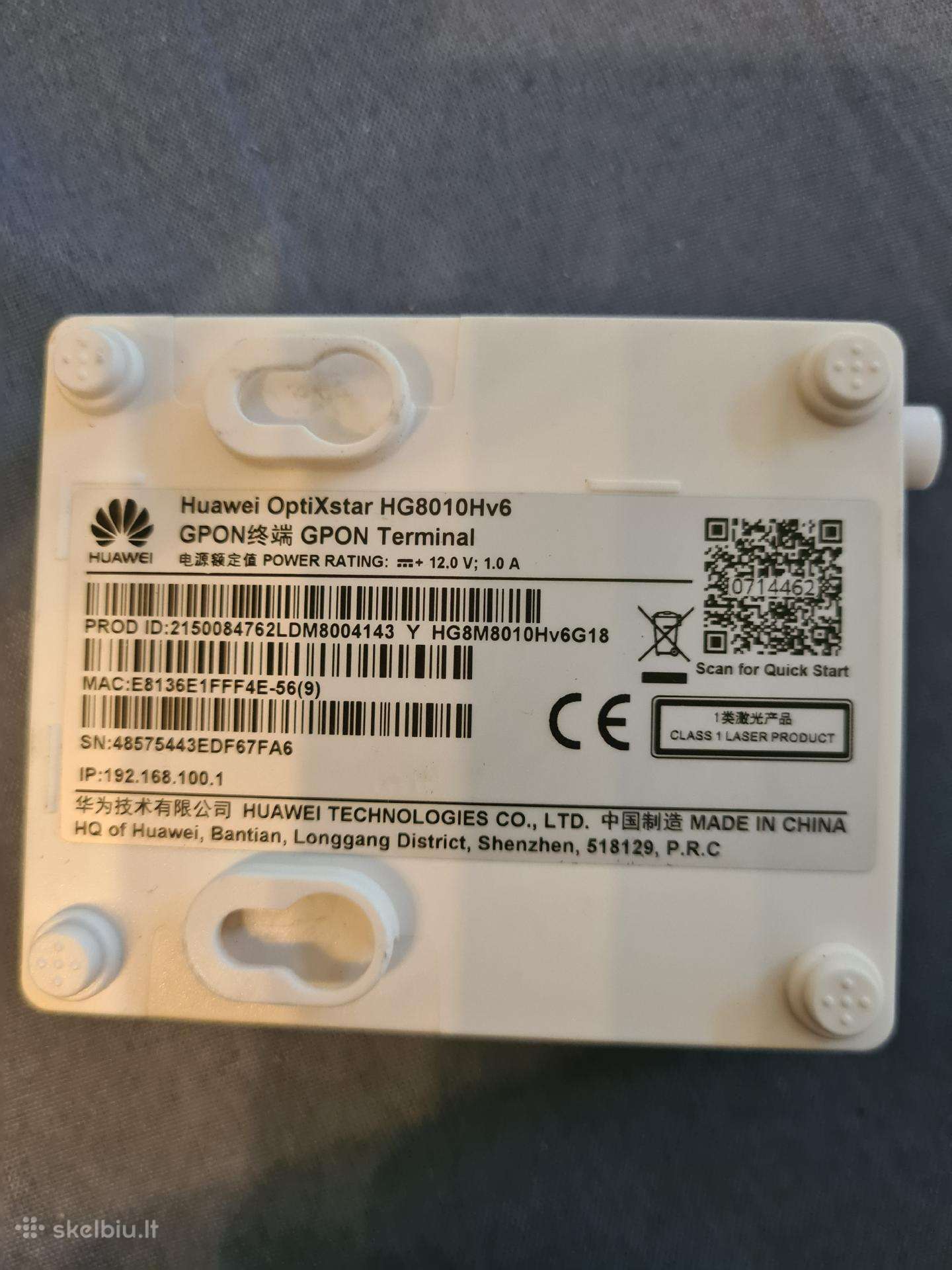Huawei Optixstar Hg8010hv6 šviesolaidžio modemas