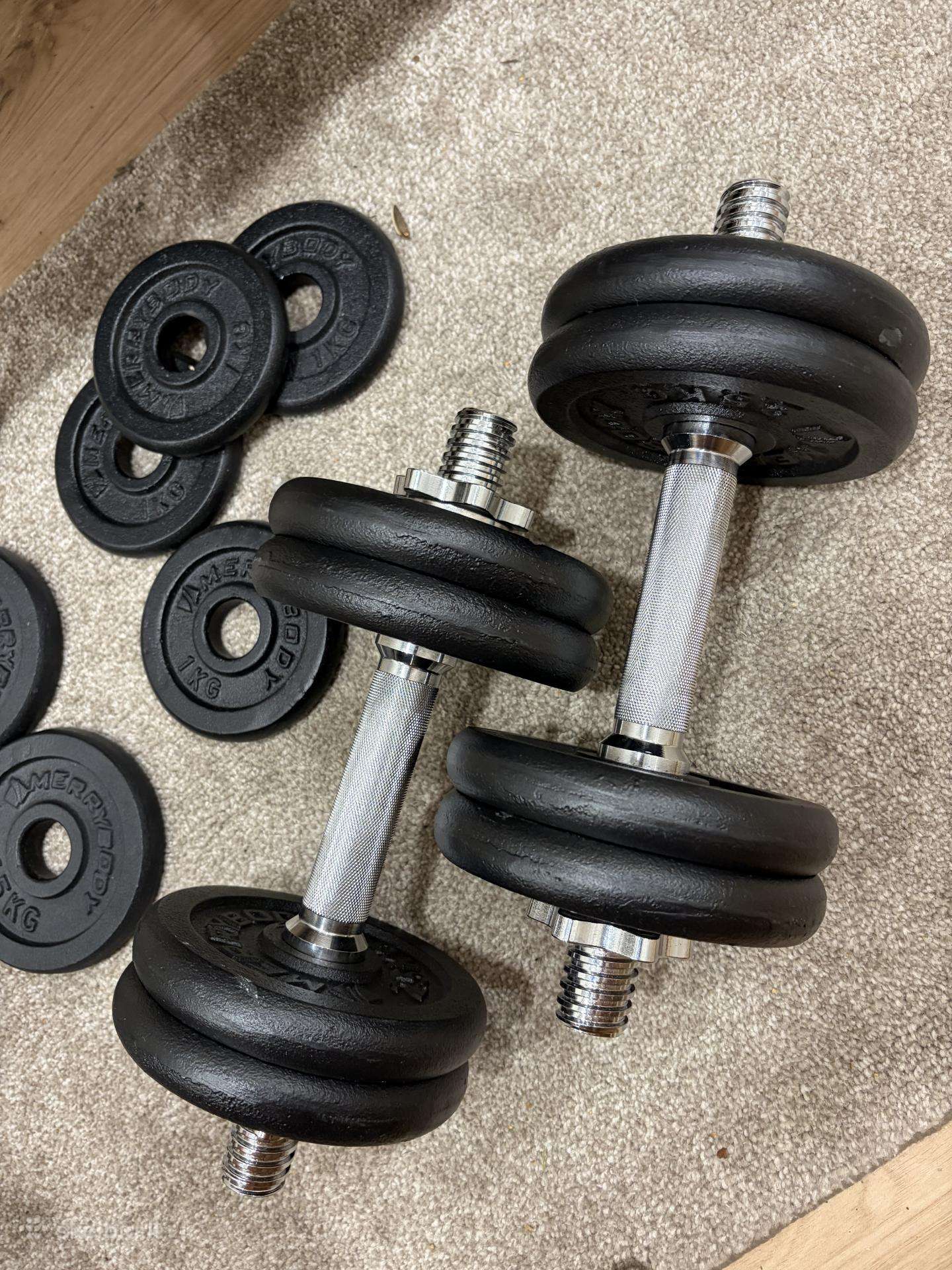 Hantelis, hanteliai viso 34kg