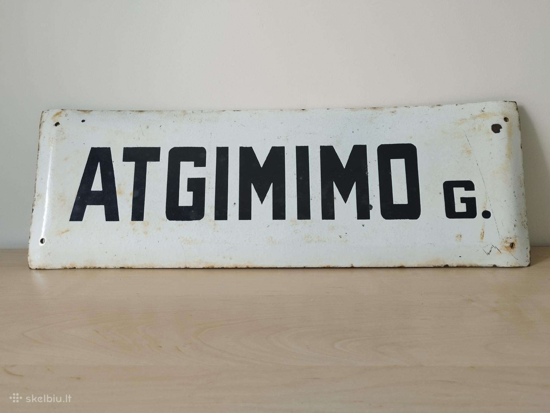 Emaliuota Atgimimo gatvės lentelė