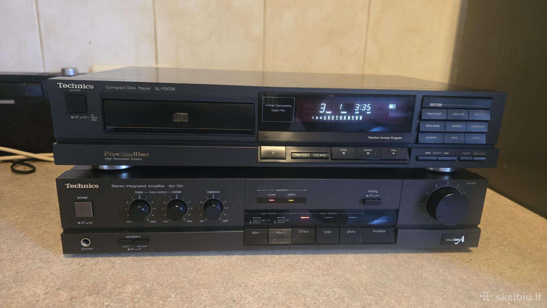 Technics stiprintuvas ir CD grotuvas