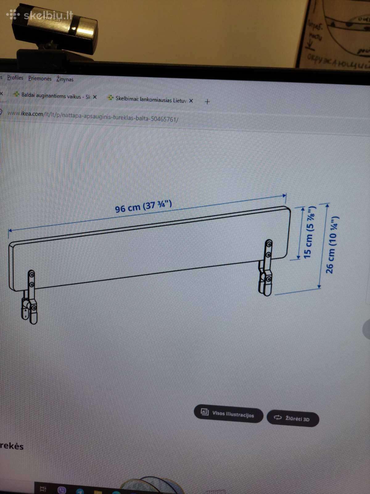 Apsauginis lovytės turėklas, baltas Ikea