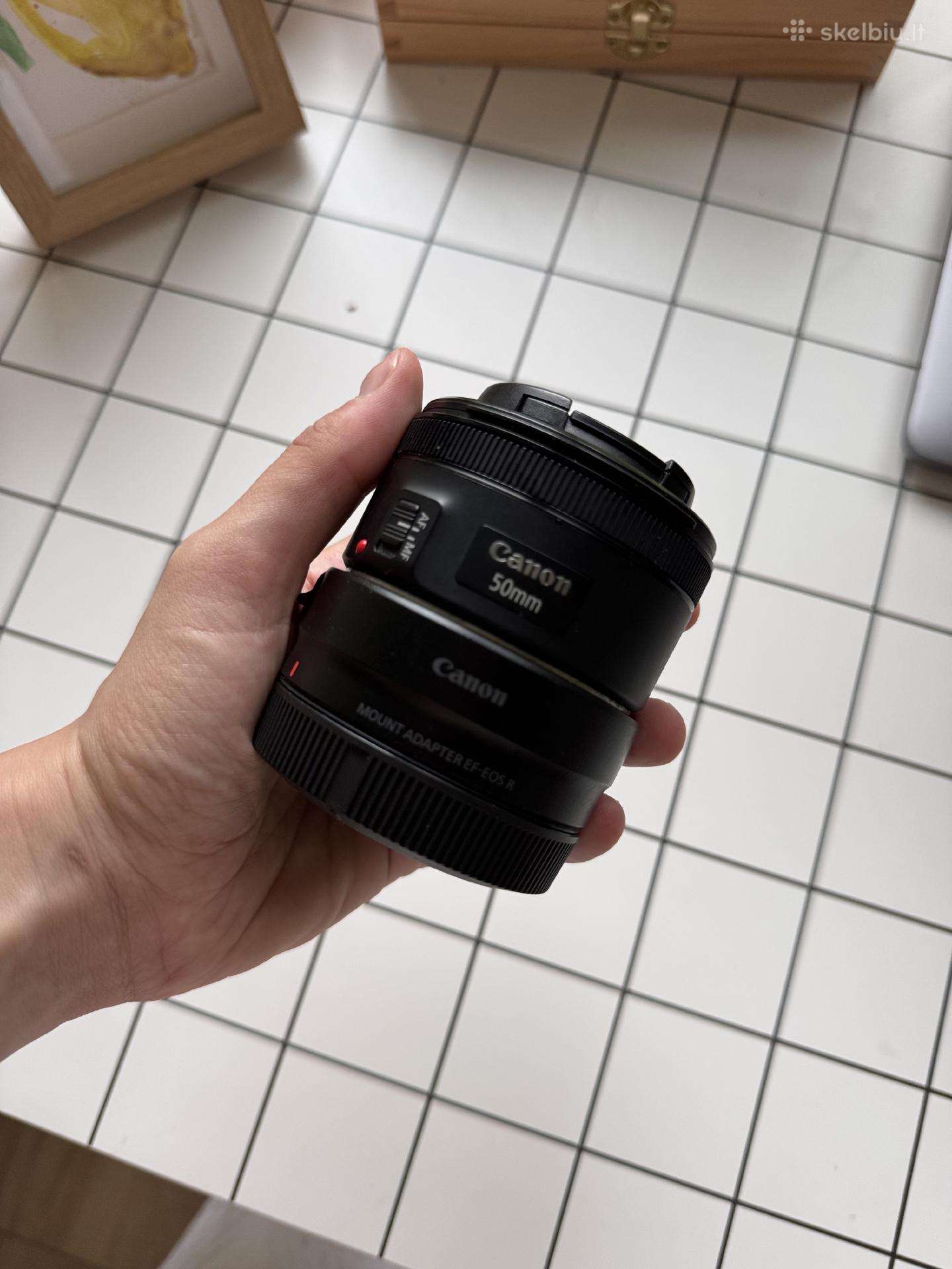 Canon Ef 50mm f/1.8 Stm + Originalus Canon adapt.