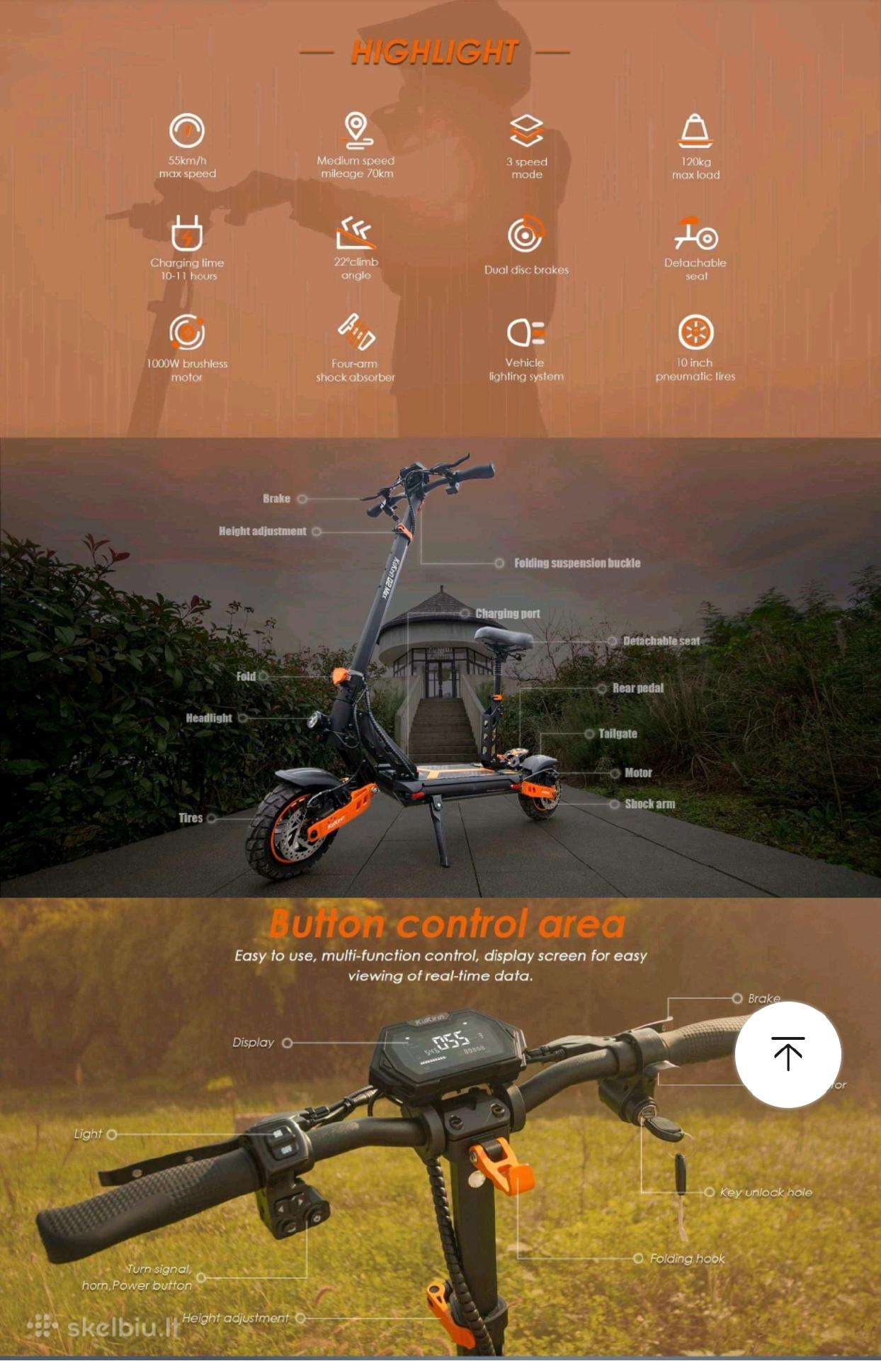 Kukirin G2 Max 12 mėn.garantija naujas supakuotas