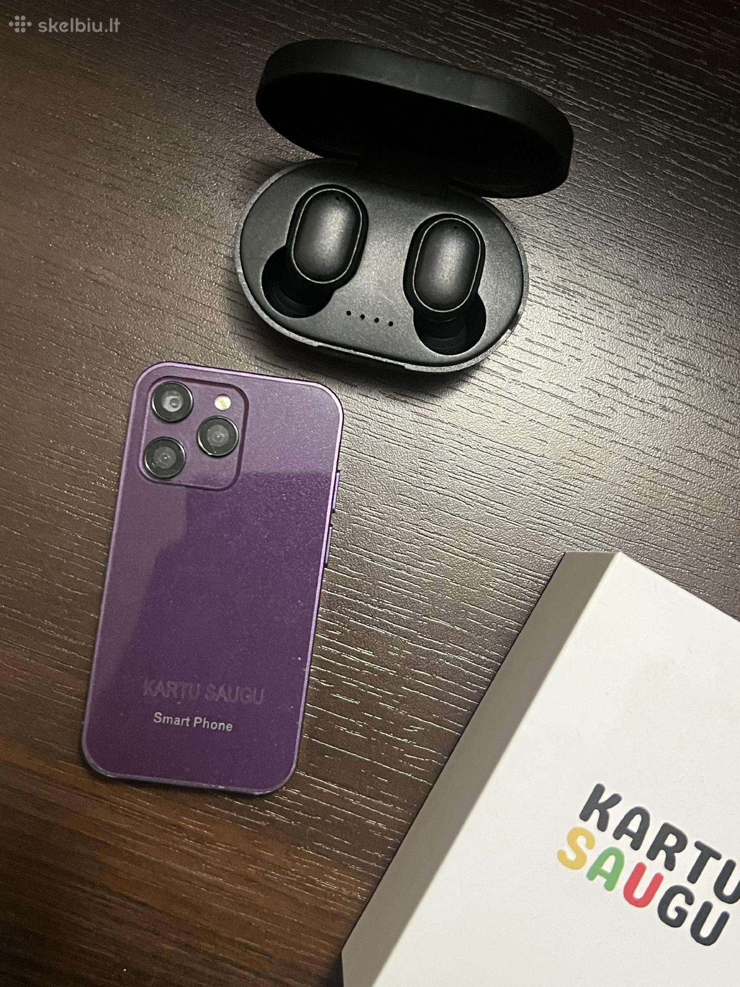 Kartu Saugu išmanusis telefonas + belaid. ausines