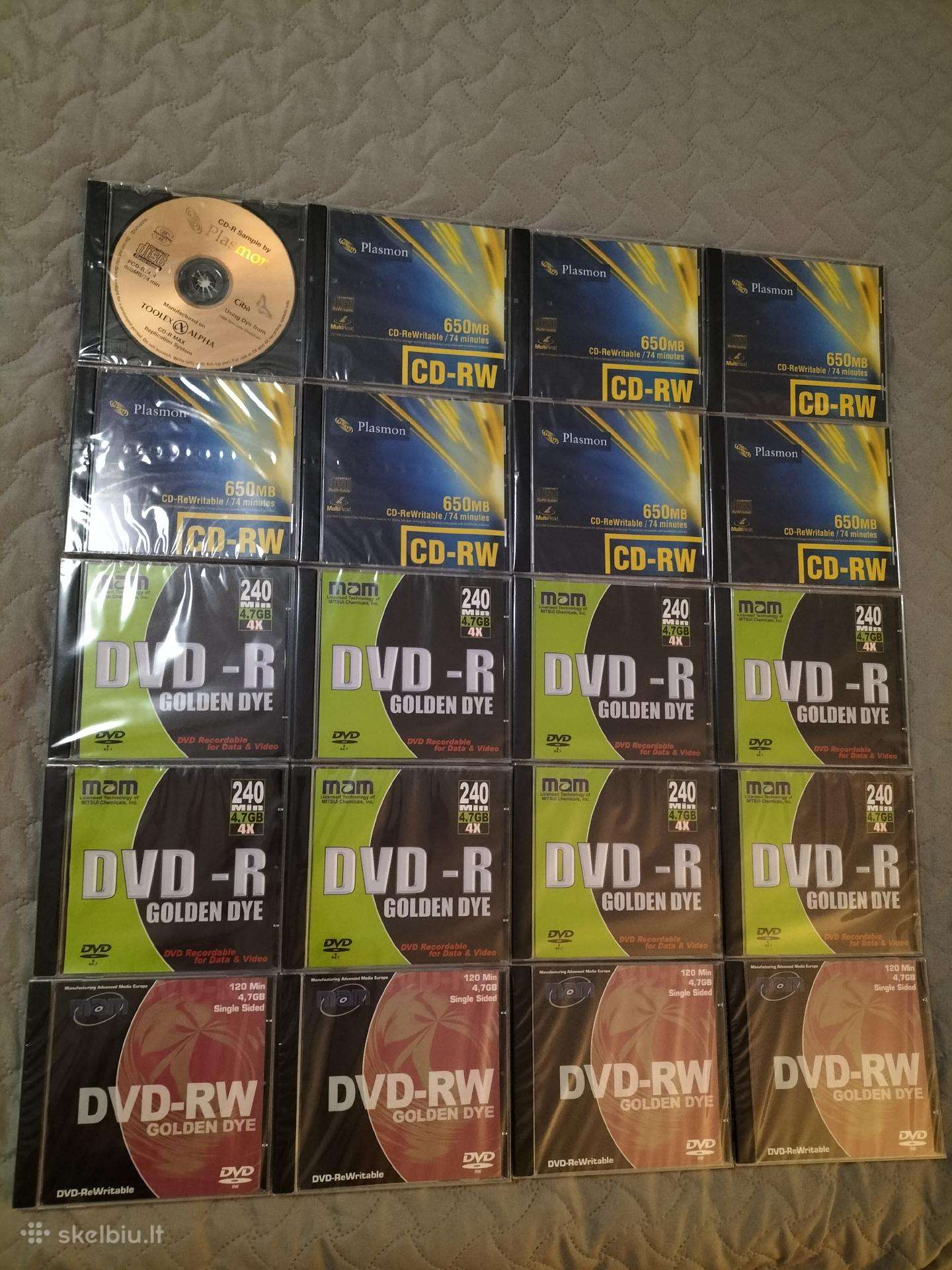 CD-r CD-rw Dvd diskai įrašomi nauji