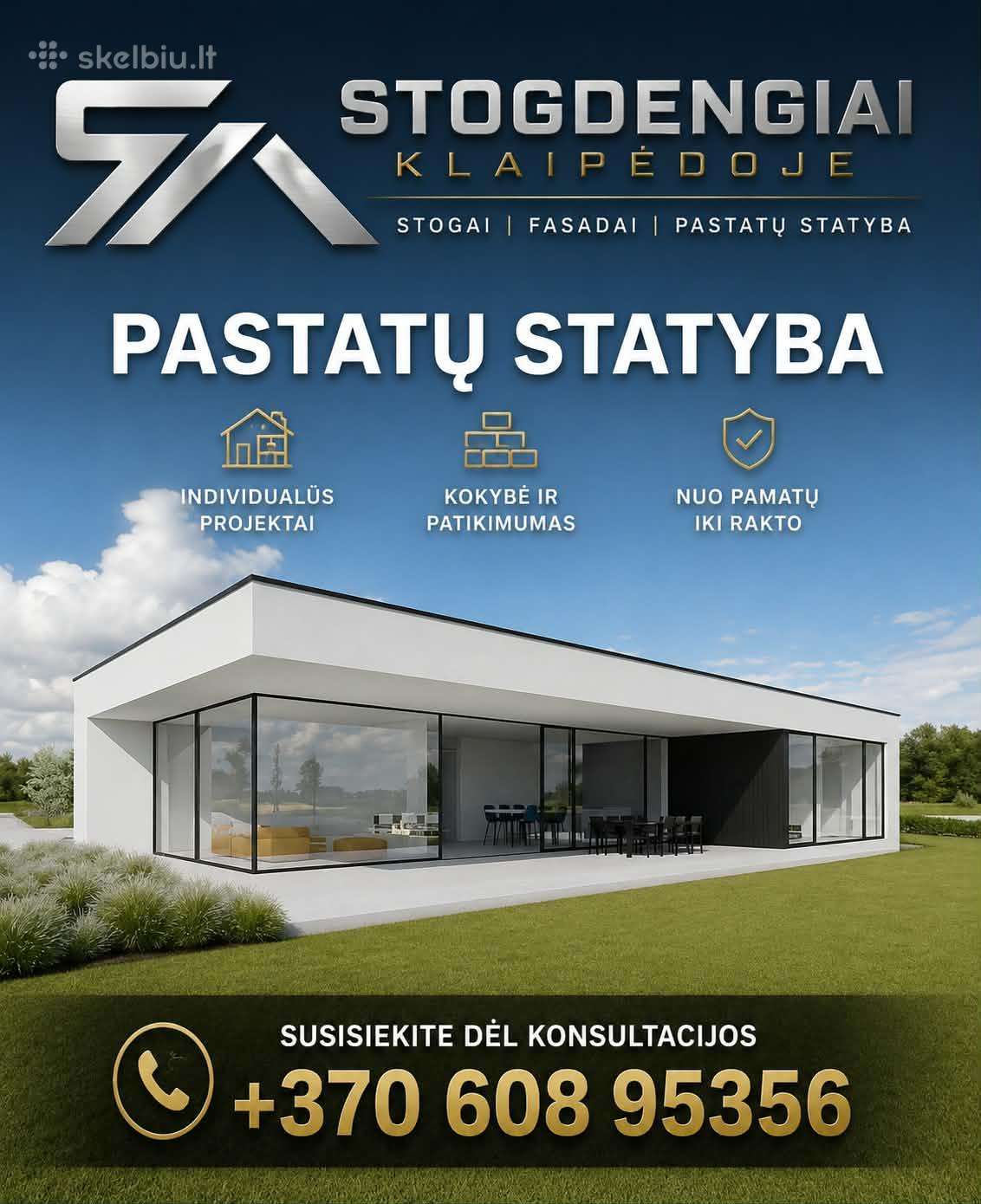 Namų statyba Klaipėdoje +370*608*95356
