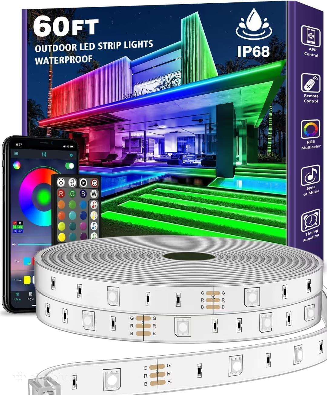 Rgb 18m lauko LED juosta Waterproof Ip68