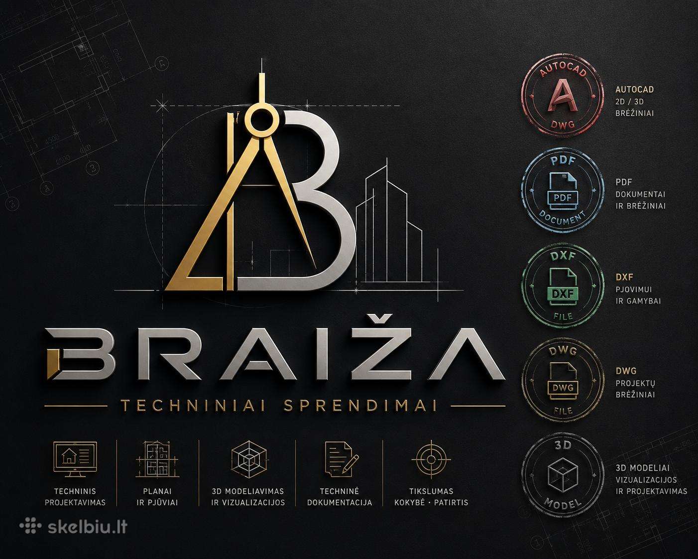 Autocad brėžinių braižymas / perbraižymas