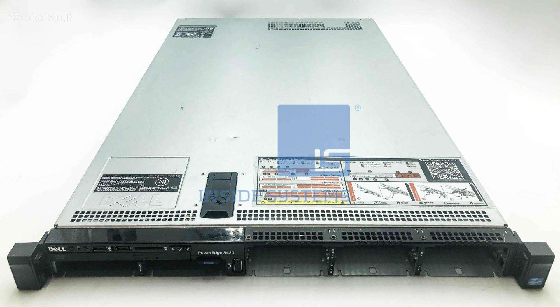 Dell r620 serveris E5-2620 v2 128 GB RAM 2x 750w