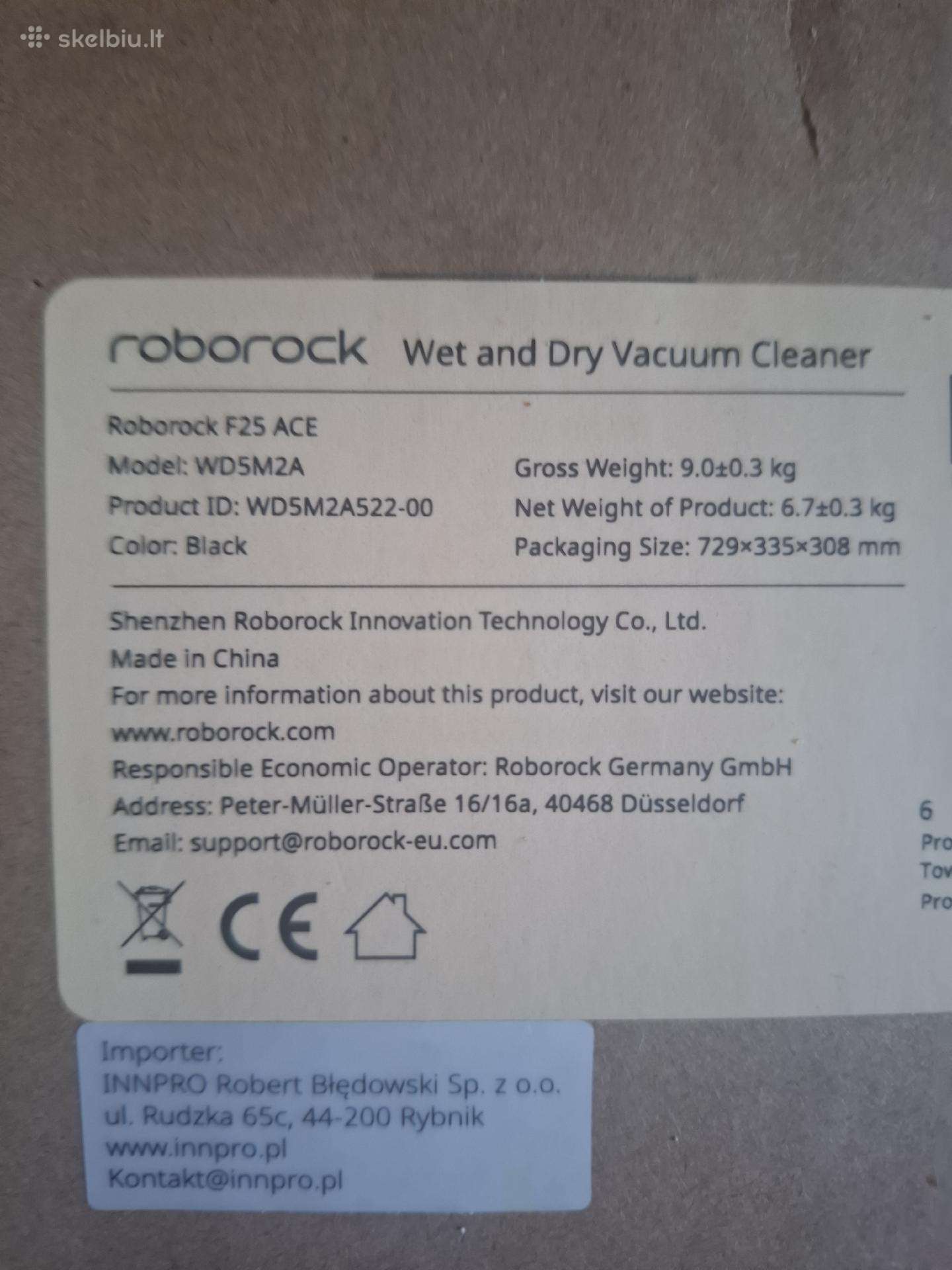 Roborock F25 Ace Wd5m2a522-00 dulkių siurblys .